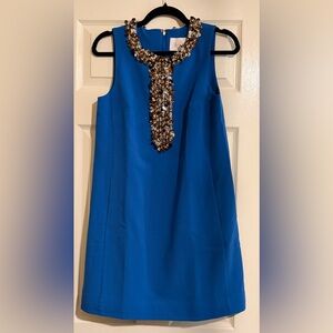 NWT Lilly Pulitzer Edita Embellished Stretch Shift Dress in Barton Blue sz0